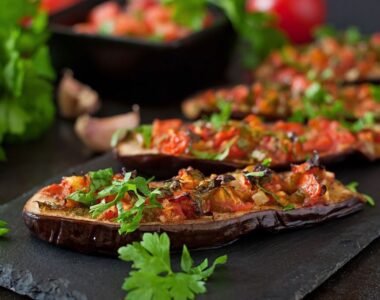 Baked Eggplant With Tomatoes, Garlic And Paprika
