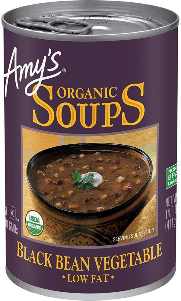 Amy's Organic Black Bean Vegetable Soup, Vegan, Low Fat, 14.5 oz